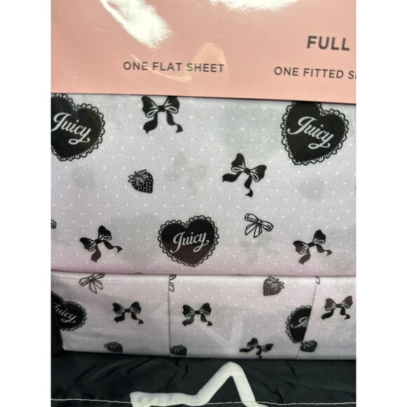 Juicy Couture Sheet Set-Bows and Hearts, Full - Picture 5 of 5